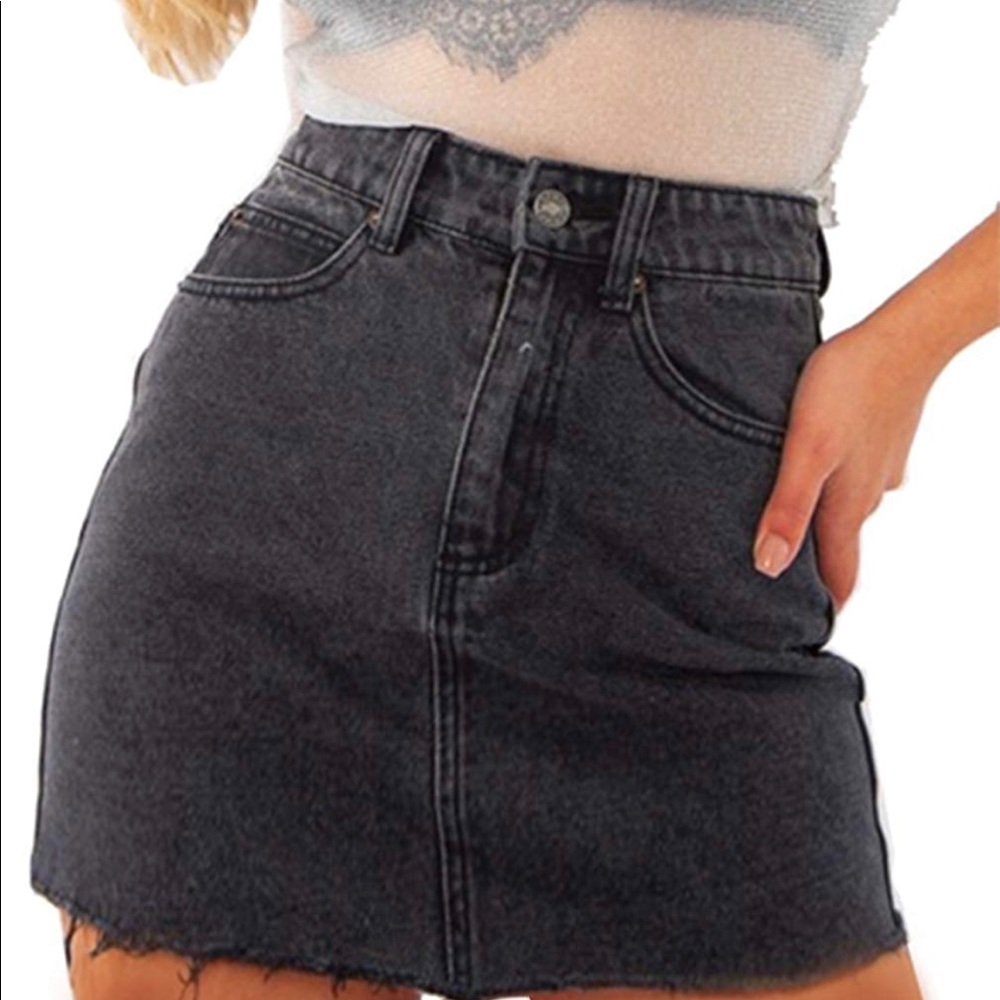 Black Denim Skirt